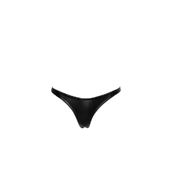 Anal Noir Handmade Power Wetlook Thong Medium Black
