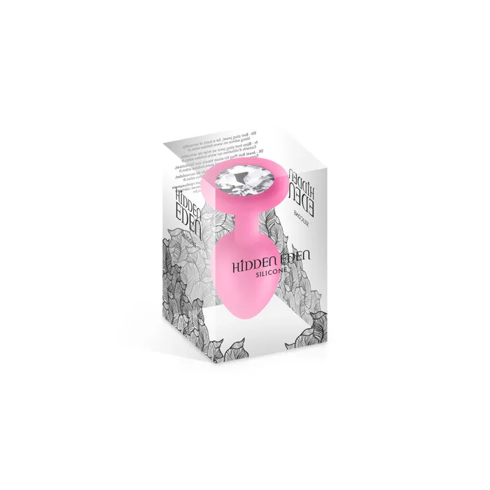 Pink Silicone Butt Plug for Beginners Hidden Eden with Crystal Hidden Eden Anal