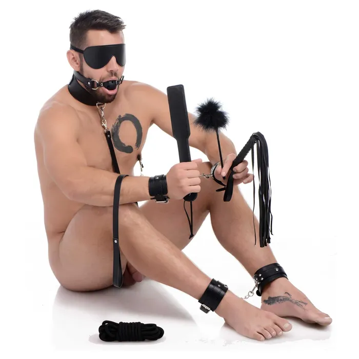 iloveexcitement Couples Strict Deluxe 10 Piece Bondage Set Black