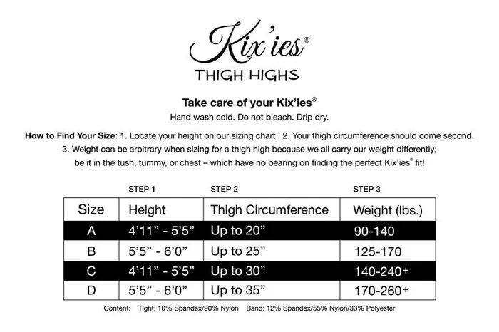 Kixies INC Kixies Cassandra Fencenet Thigh High Blac C Vibrators