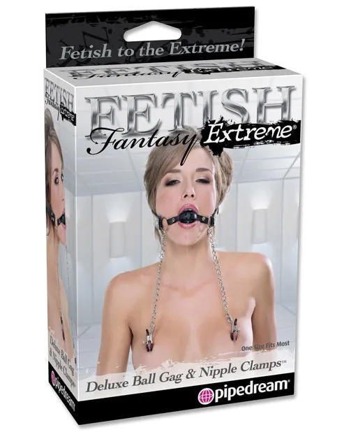 Pipedream Products Couples Fetish Fantasy Extreme Deluxe Ball Gag Nipple Clamps Black Pipedream Products Couples Fetish Fantasy Extreme Deluxe Ball Gag Nipple Clamps Black