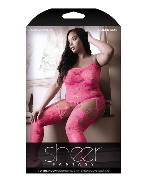 Vibrators Sheer Fantasy To The Moon Multi Garter Bodystocking Neon Pink Fantasy Lingerie Vibrators Sheer Fantasy To The Moon Multi Garter Bodystocking Neon Pink Fantasy Lingerie