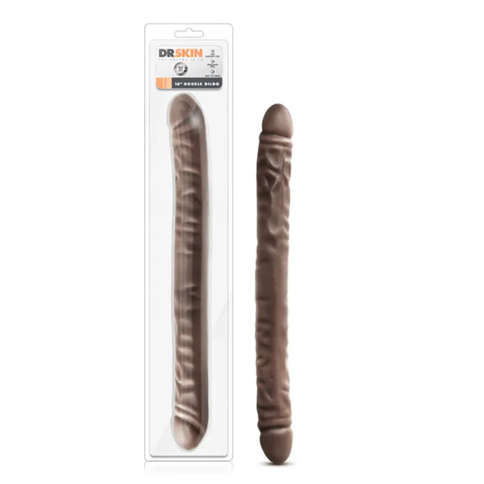 Blush Dildos Dr Skin 18In Double Dildo Chocolate