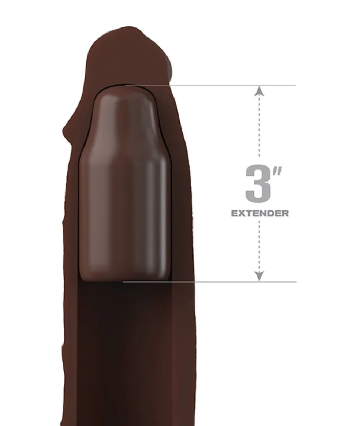 Fantasy 9 Inch Silicone Penis Extension with 3 inch Plug Chocolate Pipedream Products Male Sex Toys