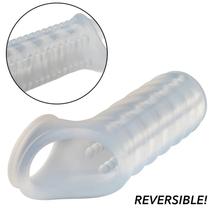 Male Sex Toys CalExotics Performance Maxx Liquid Silicone Reversible Clear Penis Sleeve