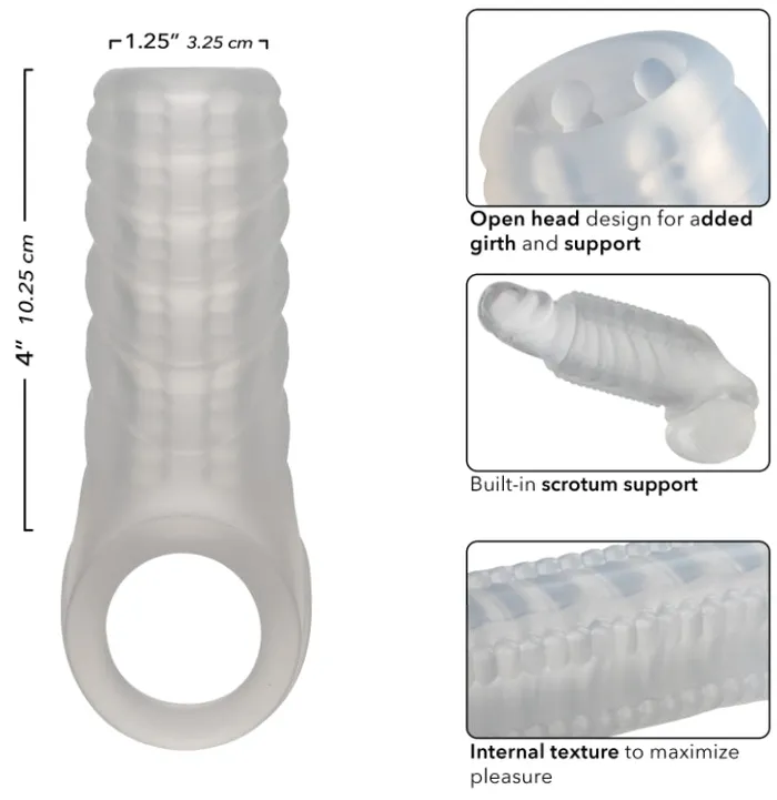 Male Sex Toys CalExotics Performance Maxx Liquid Silicone Reversible Clear Penis Sleeve