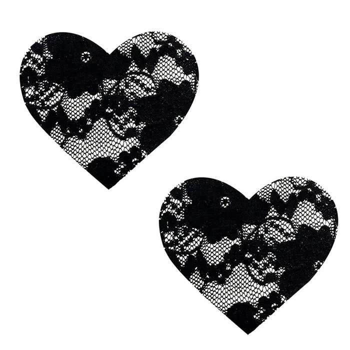Neva Nude Pasty Heart Lace Black Neva Nude LLC Anal