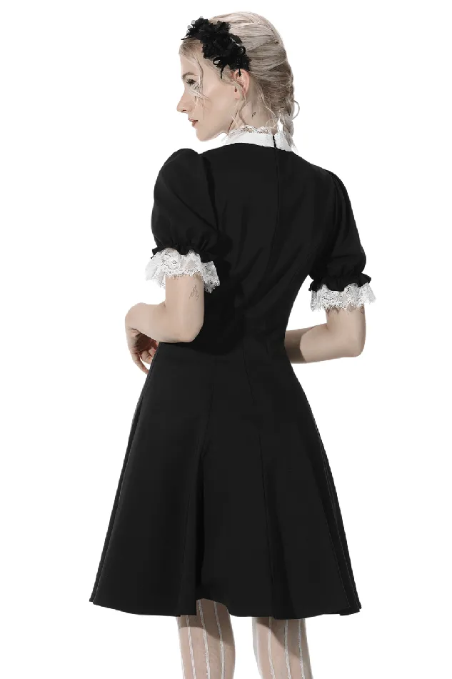 Anal EVEs SECRETS Gothic Cross Dress with Lace Trim and Black Lolita Flair
