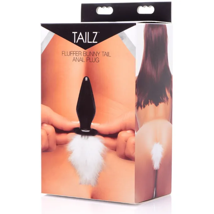 Anal XR Brands Tailz Fluffer Bunny Tail Glass Anal Plug Anal XR Brands Tailz Fluffer Bunny Tail Glass Anal Plug
