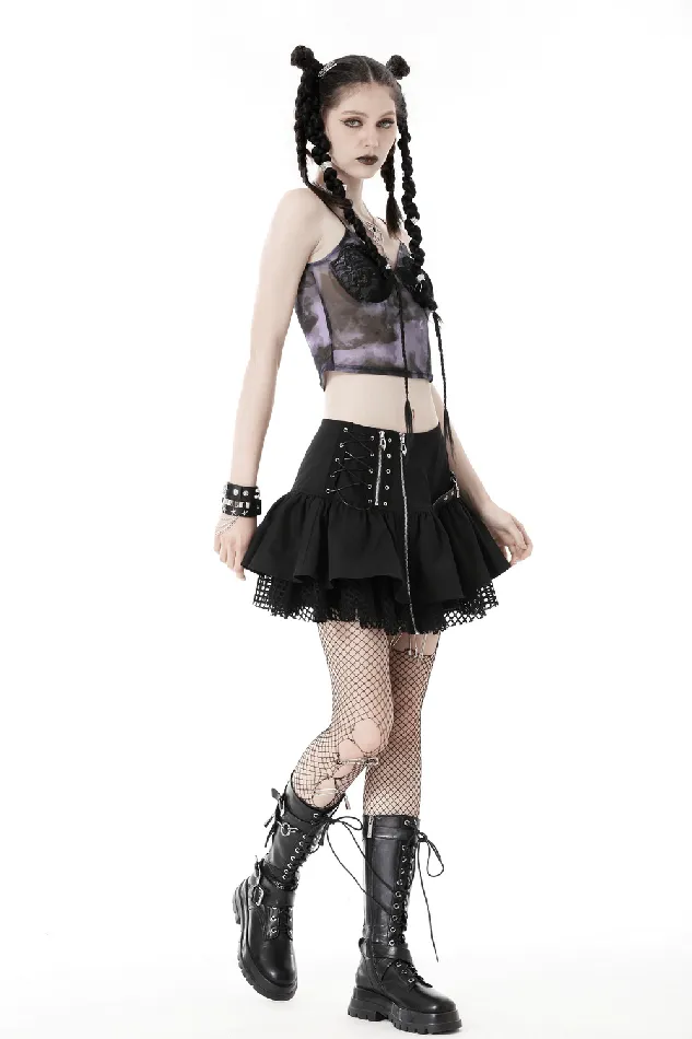 Couples EVEs SECRETS Gothic Skirt with LaceUp Zipper and Buckle Embellishments