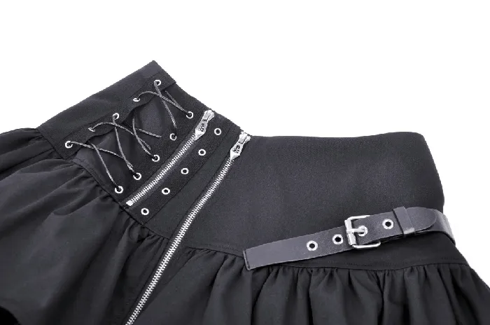 Couples EVEs SECRETS Gothic Skirt with LaceUp Zipper and Buckle Embellishments