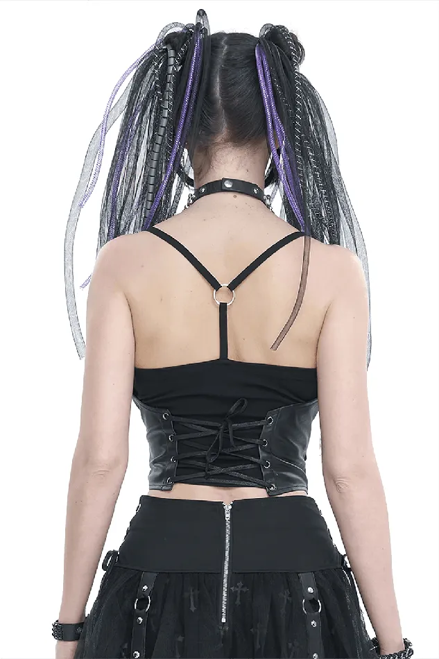 EVEs SECRETS Couples Gothic Punk Spaghetti Strap Camis with Laceup
