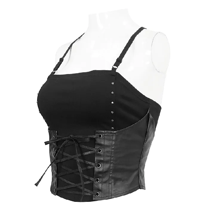 EVEs SECRETS Couples Gothic Punk Spaghetti Strap Camis with Laceup