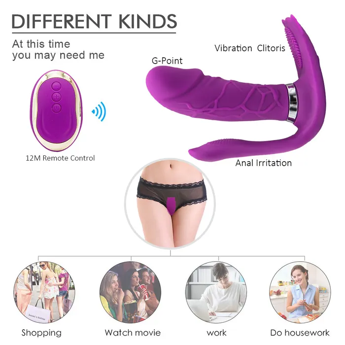 JazzToy Female Sex Toys Heating Remote Control Wearable Panty Vibrator for Women