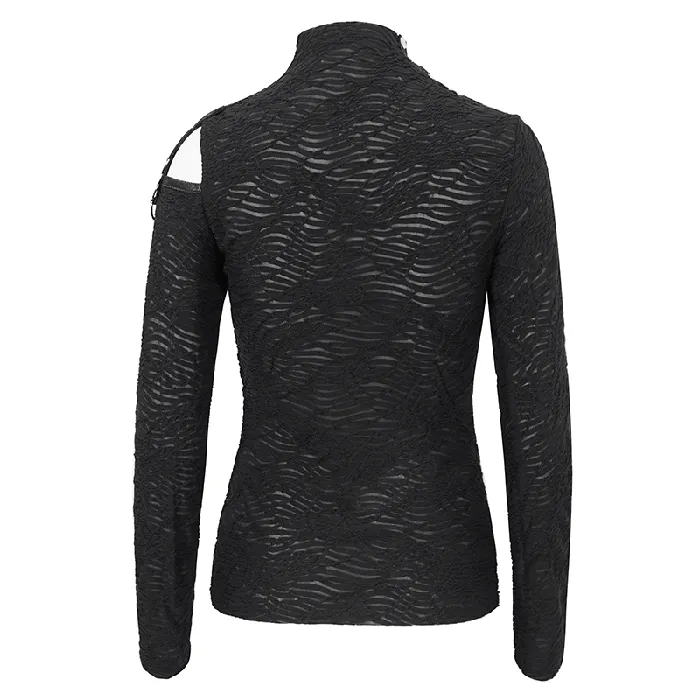 Male Sex Toys EVEs SECRETS Goth Patchwork HalfTurtleneck with Asymmetrical Hem