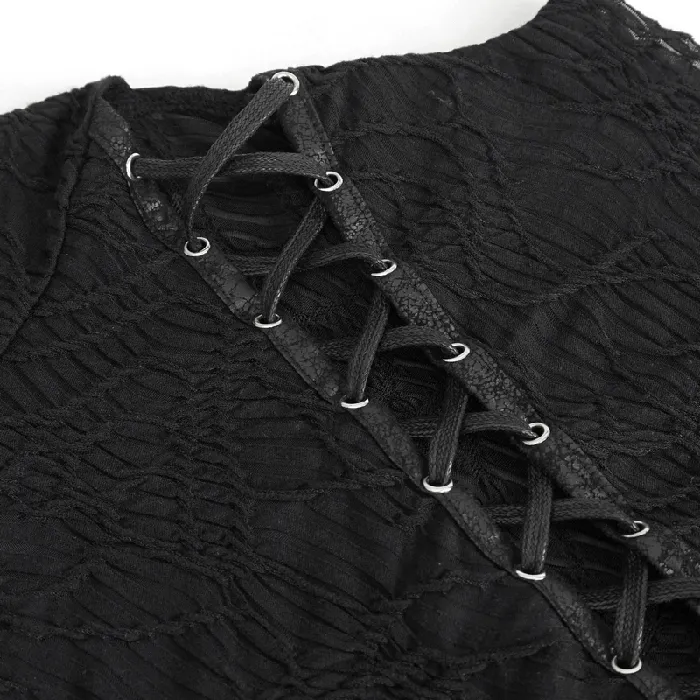 Male Sex Toys EVEs SECRETS Goth Patchwork HalfTurtleneck with Asymmetrical Hem
