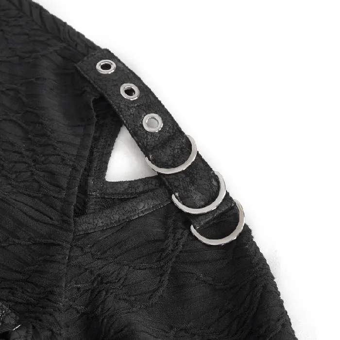 Male Sex Toys EVEs SECRETS Goth Patchwork HalfTurtleneck with Asymmetrical Hem