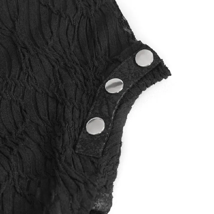 Male Sex Toys EVEs SECRETS Goth Patchwork HalfTurtleneck with Asymmetrical Hem