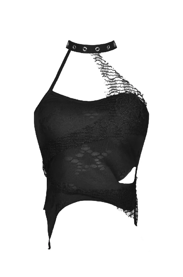 Stylish Halter Top with Asymmetrical Design and LaceUp Back EVEs SECRETS Couples